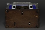 Radio-Glo Stained Glass + Chrome Radio in Blue with White - Stunning